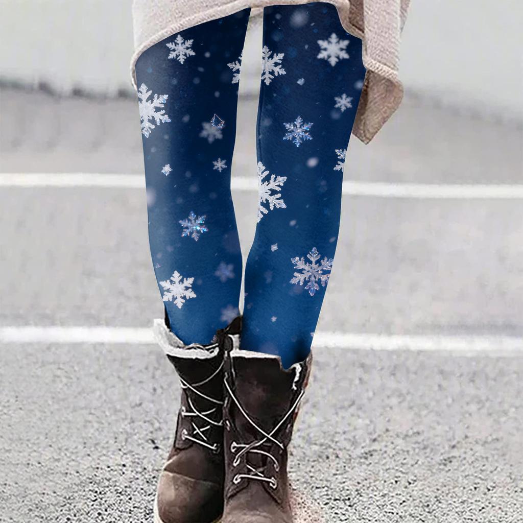 Women's Christmas Print Slim Fit Elastic Yoga Casual Pants