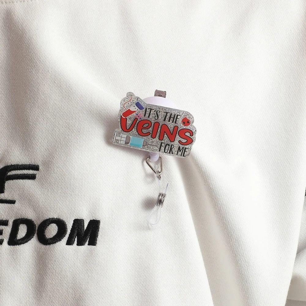 Alligator Clip Retractable Badge Reel Simplicity Nurse ID Holder Easy To Pull Buckle  Hospital Use