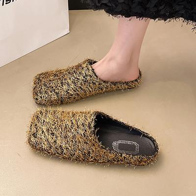 Женские балетки тапочки дизайнерские мюли с квадратным носком летние сандалии 2025 для ходьбы уютные шлепанцы новые сандалии для женщин