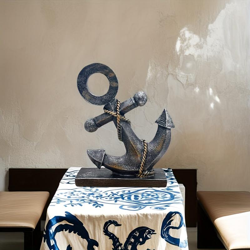 1 шт. Винтажная модель американской парусной лодки с якорем Декор Рустикальная смола Морское настенное искусство для гостиной, спальни или офиса Идеально для помещений в морской тематике