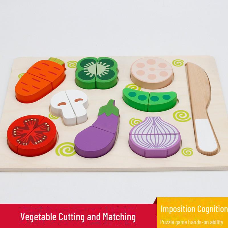 Деревянный набор игрушек-головоломок для резки фруктов для детей: Кухонный игровой набор и набор для барбекю