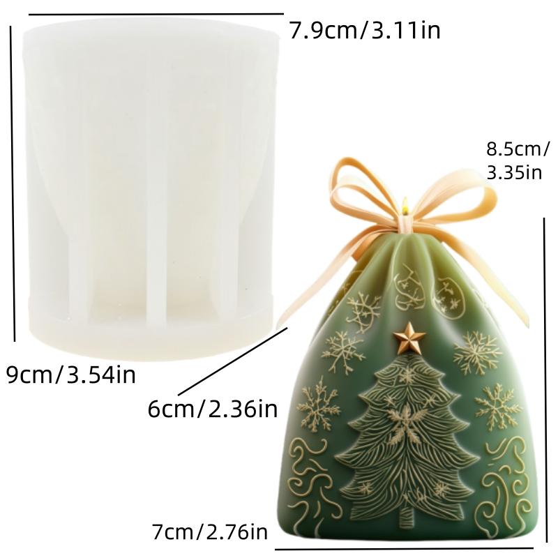 Santa Claus Hold Gift Scented Candle Silicone Mold Smile Santa Claus Holding Gift Box Scented Resin Plaster Molds Christmas Gift