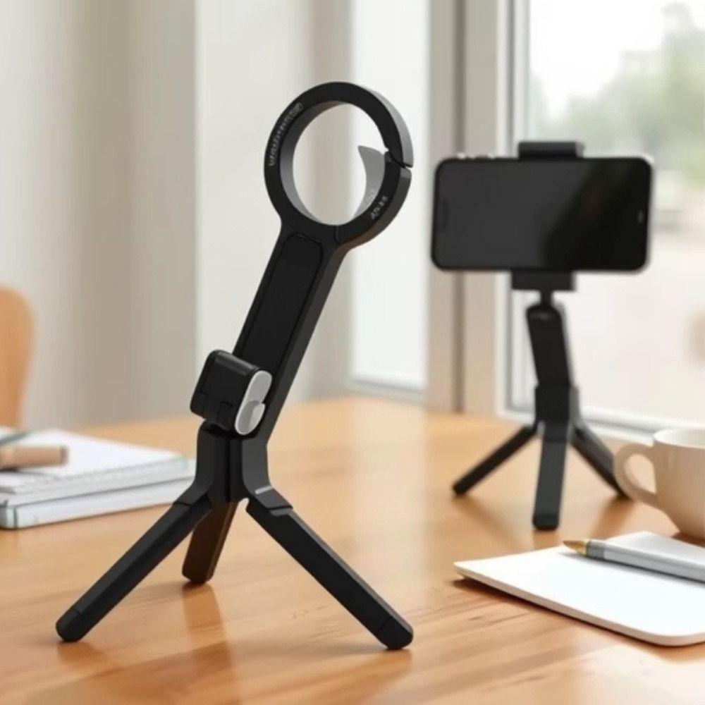 Carabiner-Mounted Magnetic Phone Holder Angle Adjustable Bracket Phone Handle Livestreaming