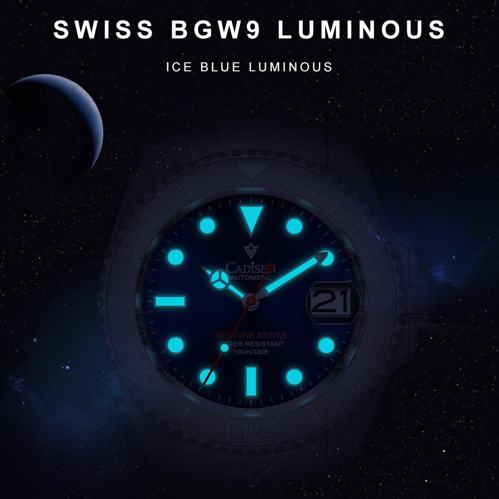 Cadisen 8210 New TOP Brand Luxury Men's Watch With Box Neptune Series Water Resistant 100m/330ft Automatic Men's Mechanical Watches