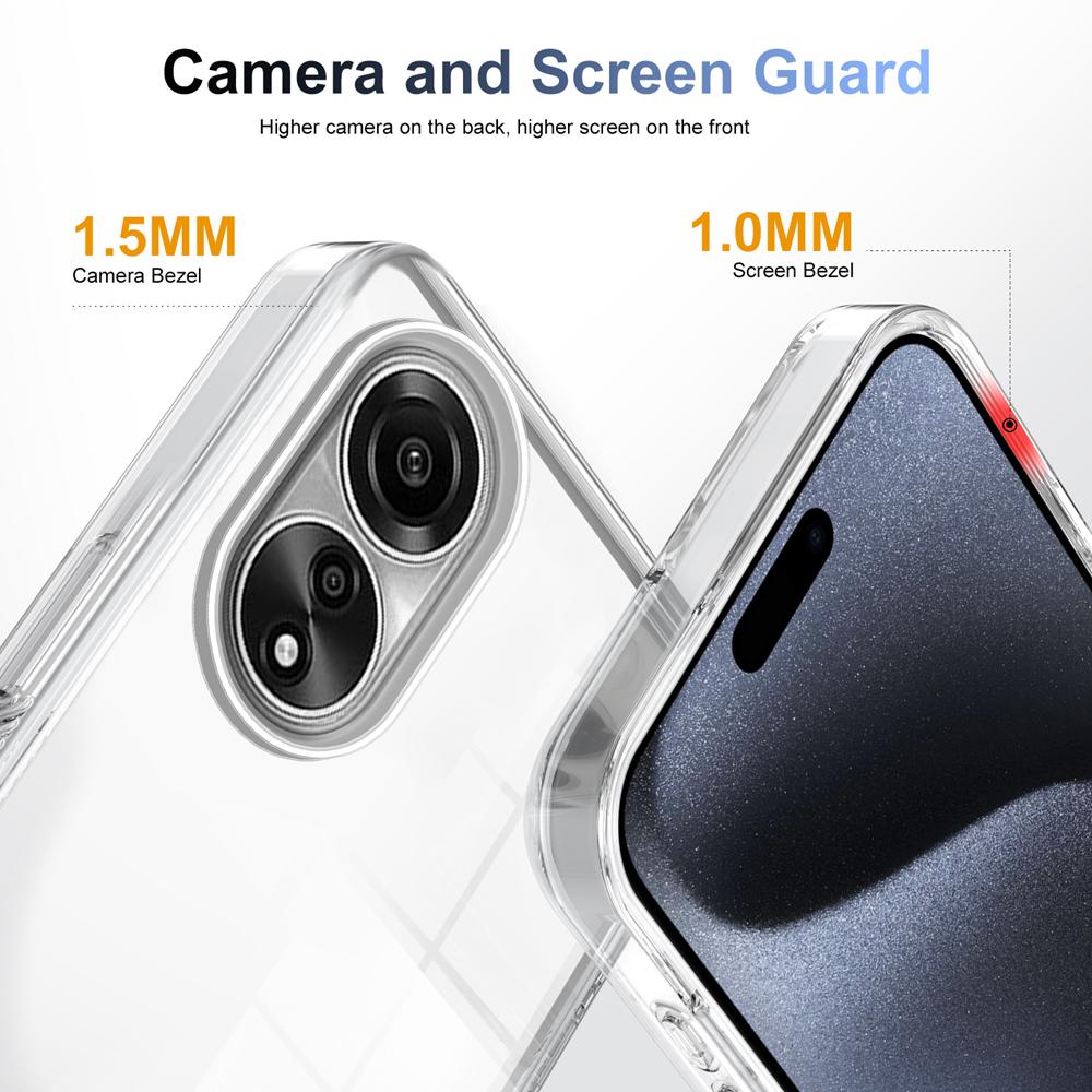 KEYSION Прозрачный чехол для OPPO A78 A58 A38 A18 Мягкий ТПУ+ПК Противоскользящий HD Прозрачный Ударопрочный Чехол для телефона для OPPO A17 A17K