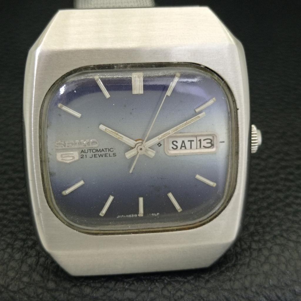 Seiko 5 АВТОМАТИЧЕСКИХ ЯПОНИЯ 6319A МУЖСКИЕ ВИНТАЖНЫЕ ОРИГИНАЛЬНЫЙ ЦИФЕРБЛАТ ЧАСЫ a702391-5