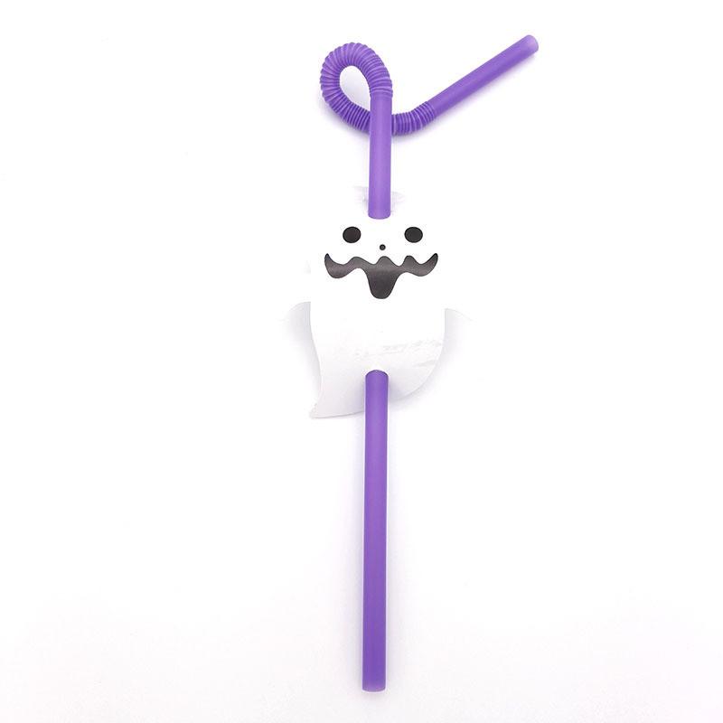 Bendable Halloween 20pcs Plastic Straws Pumpkin And Vampire Party Supplies