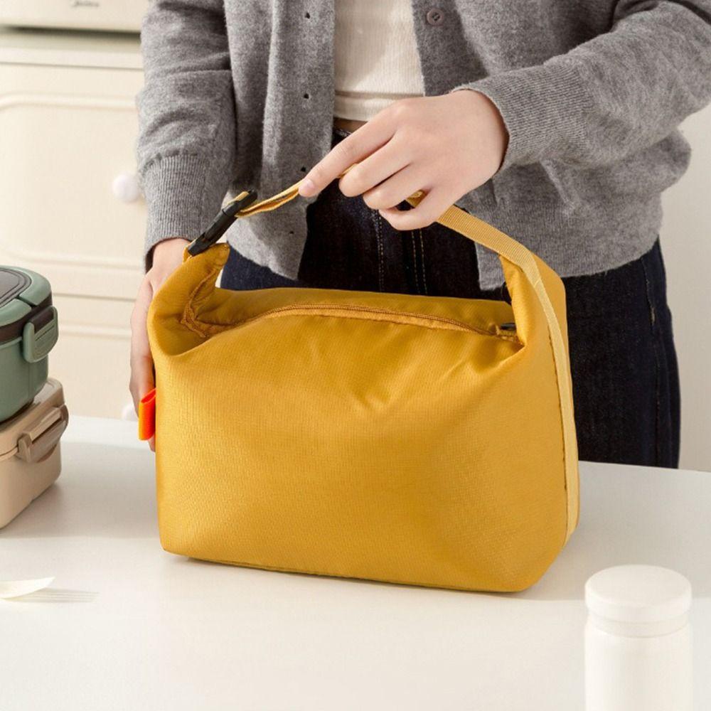 Office Worker Insulated Bag Foldable Lunch Handbag Simple Lunch Bag Storage Pouch