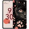 Милый Чехол для Телефона с Кошкой для Google Pixel 9 8 7 6 Pro XL 8A 6A 7A 5G Мягкий Ударопрочный ТПУ Черный Чехол Fundas