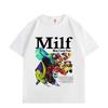 Мужские Футболки с Принтом 'Man L Love Fish' Смешные Мем про Океан Харадзюку Y2k Футболка с Коротким Рукавом Мужская Женская Одежда Оверсайз Футболки
