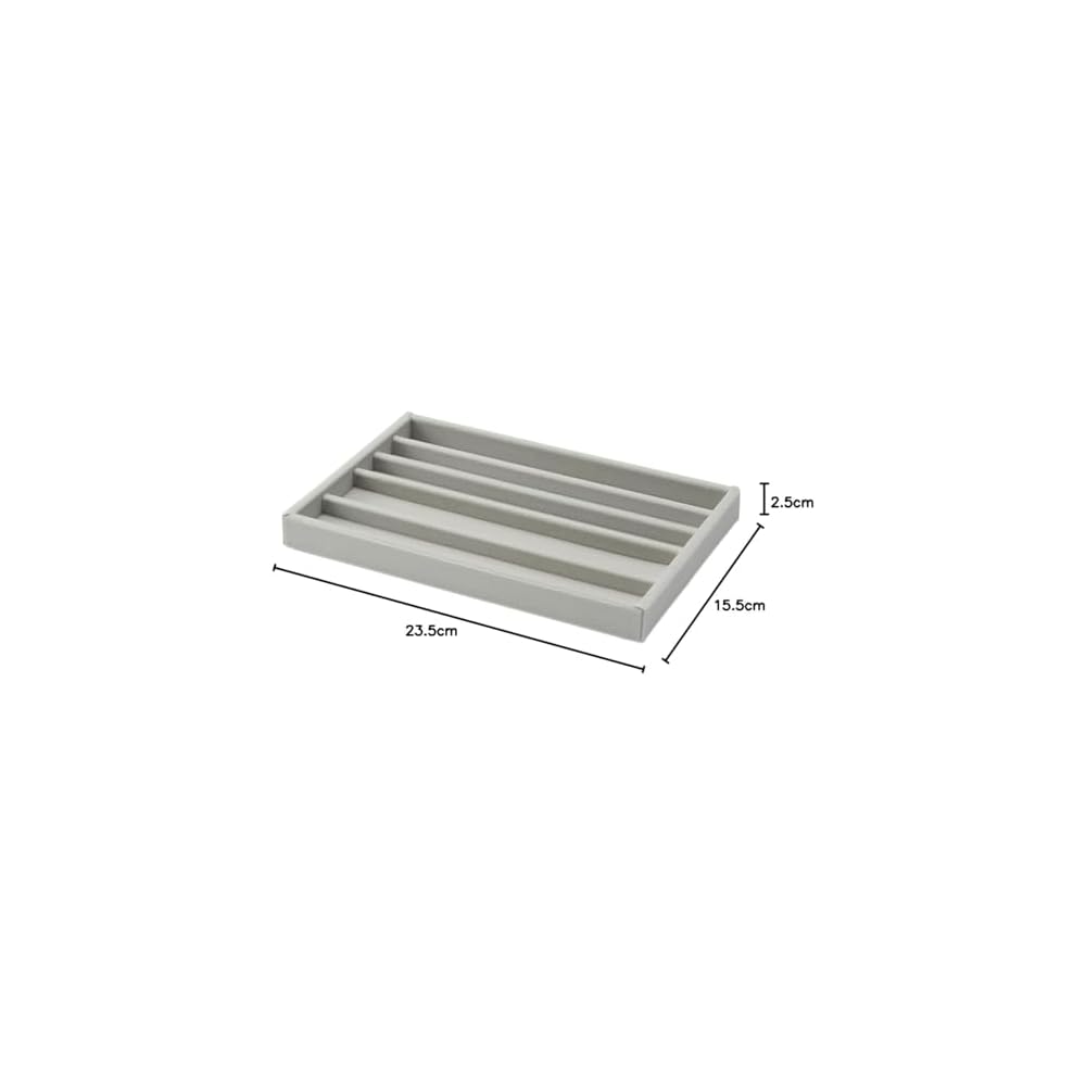 MUJI Stackable Velour Case for Necklaces / Acrylic Case, Gray, 235cm (W) x 155cm (D) x 25cm (H),