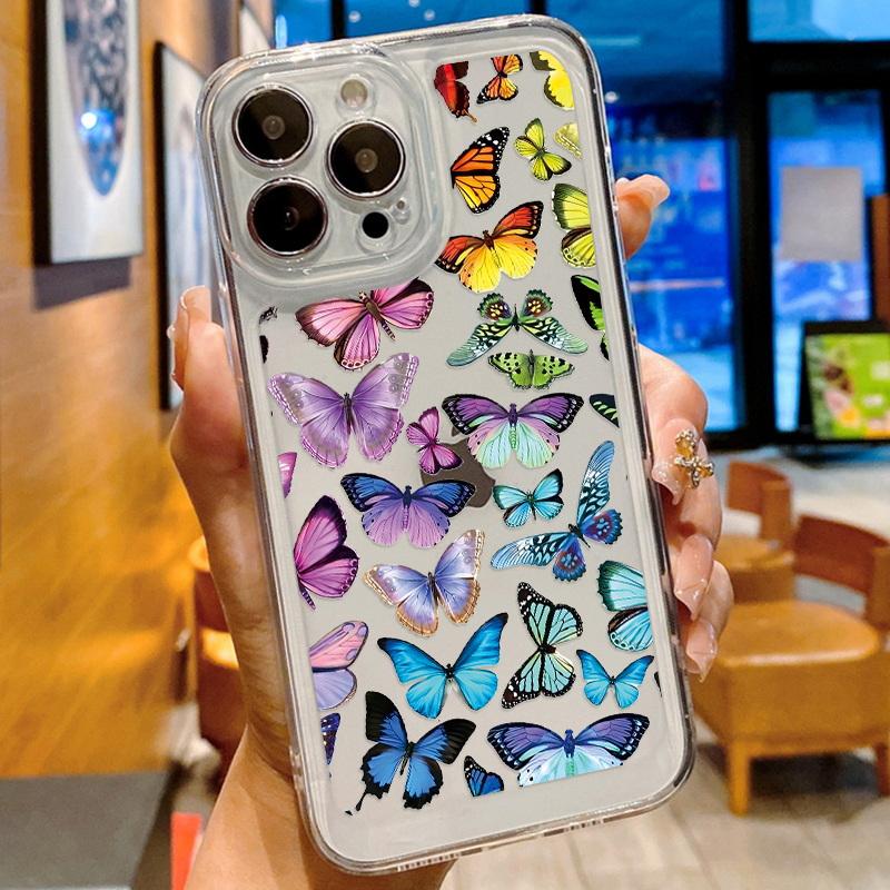 Модный цветочный чехол для телефона iPhone 16 15 14 Pro Max 13 12 11 ударопрочный силиконовый чехол прозрачный чехол