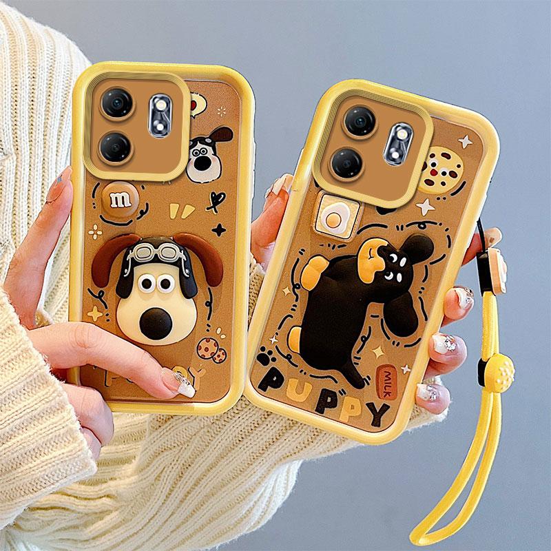 KEYSION Противоударный чехол для Infinix Smart 9 9 HD со шнурком Мягкий силиконовый милый 3D мультяшный чехол для телефона с куклой для Infinix Hot 50i