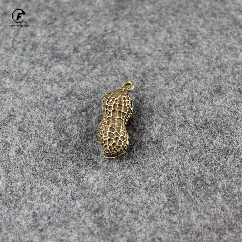 Сплошная латунная колокольчик-арахис Украшения Медные фигурки Фэн-шуй Настольное украшение Домашний декор Аксессуары Брелок Подвеска подарки