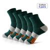 5 Pairs Basketball Socks Men's Mid-calf Socks Sweat-absorbent and Anti-odor Running Socks High-cut Color-blocked Sports Socks