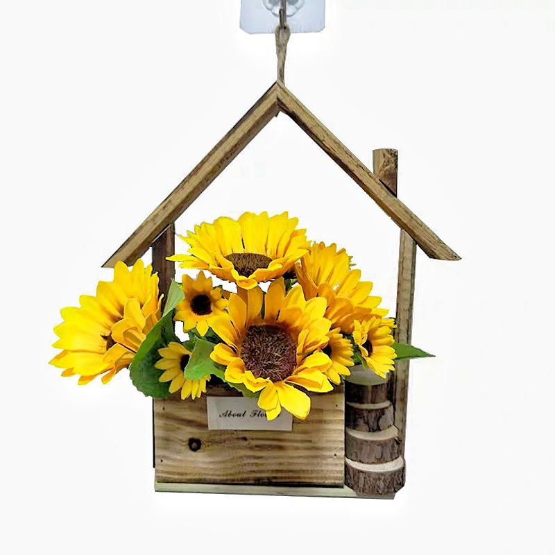 Hanging Wooden Pendants Window Wall Door Garden Courtyard Flower Basket Ornaments