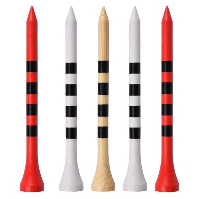 Упаковка из 100 бамбуковых полосатых гольф-ти, 70/83 мм, держатели для мячей