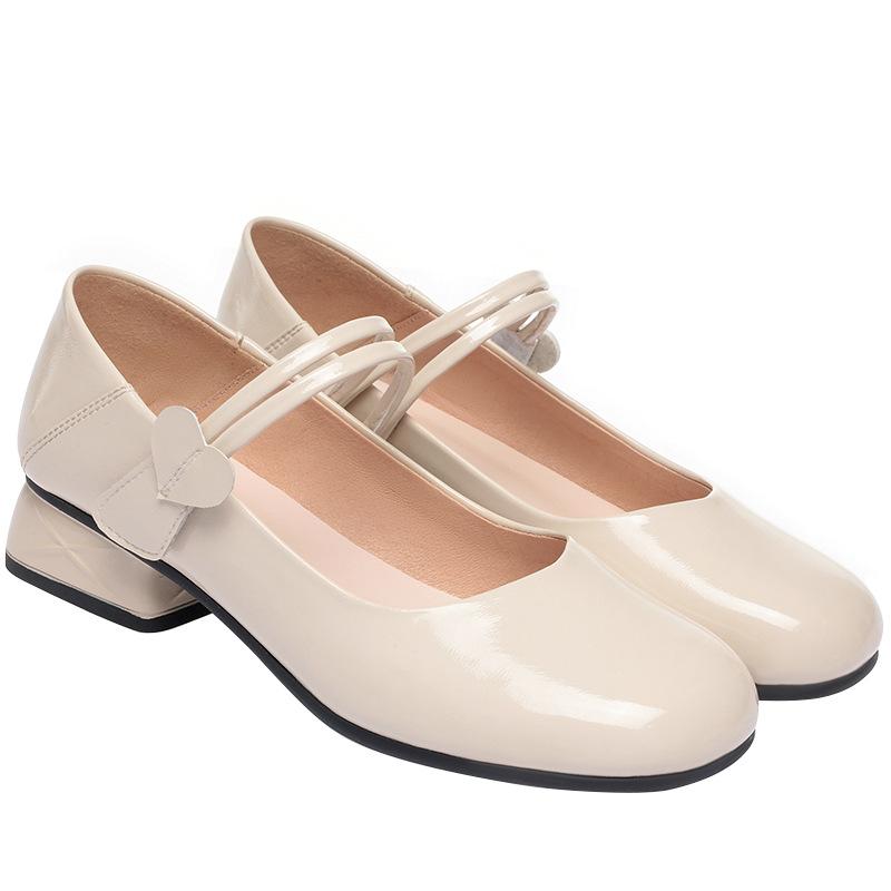 Мода 2024 года, новые весенне-осенние повседневные удобные туфли-лодочки с круглым носком и квадратным каблуком, однотонные элегантные женские туфли с неглубоким носком, милые