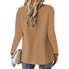 Women Blazer Slim Fit Long Sleeves Commuter Suit Coat Solid Color Single-Button Blazer for Office Daily Wear Evening Party