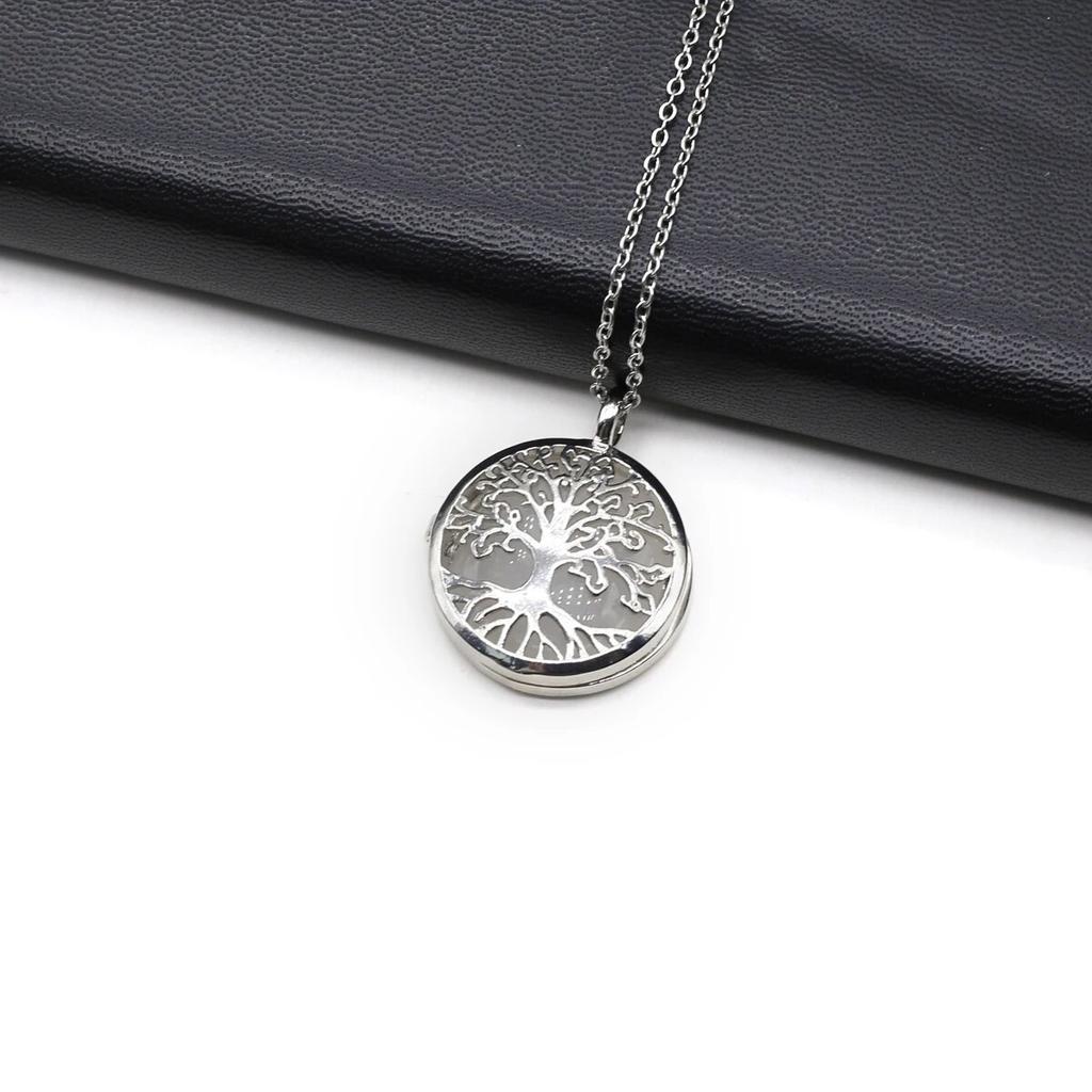 Ожерелье «Древо жизни» из натурального камня, бирюза/агаты, полая открытая подвеска для женщин и девочек, подарок на день рождения, длина цепочки 60 см