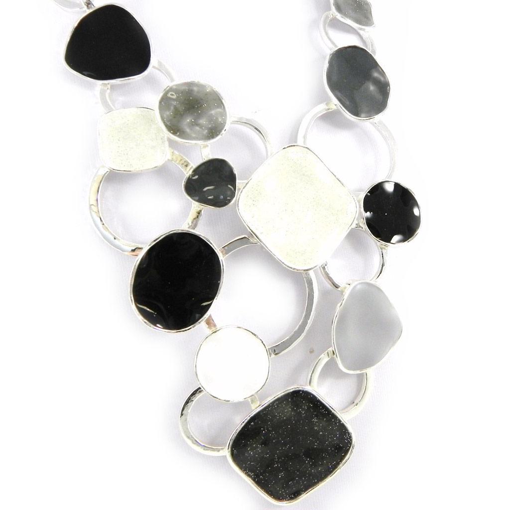 NOA [H2435] - Дизайнерское колье Coloring черно-серое