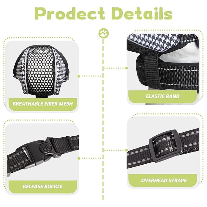 Мягкий намордник для маленьких и больших собак, маска против укуса, жевания, лизания, дышащая сетка без коры, с принтом, полное покрытие, намордники