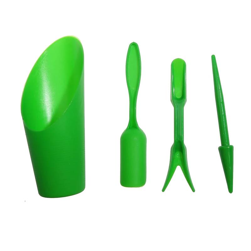 Набор садовых посадочных инструментов 4 шт. Посадочная лопатка, ложка, инструмент для рассады суккулентов, инструмент для бонсай, удобрение, пластиковая ручка, инструменты для замены почвы