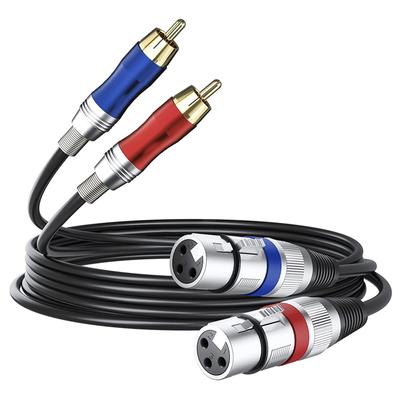 Двойной XLR 3-контактный женский на двойной RCA мужской аудиокабель Двойной XLR на двойной RCA штекер патч-корд соединительный провод