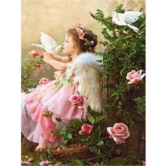 Квадратный/круглый алмаз 5D Diy алмазная живопись красивая девушка ангел Алмазная вышивка крестиком горный хрусталь мозаичное украшение