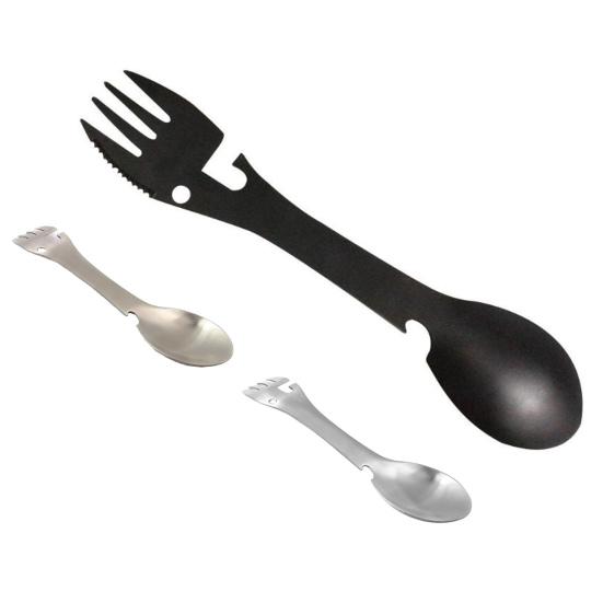 Прочная походная ложка, устойчивая к коррозии, нержавеющая сталь, компактная портативная открывалка 5 в 1, k на открытом воздухе