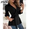 JPNTKY Женская мода осень-зима с длинным рукавом и V-образным вырезом повседневные платья