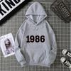 1986 Personality Street City Letter Print Tracksuit Women Novelty Fashion Hoodies Loose Fleece Hoody Casual Comfortable Clothes