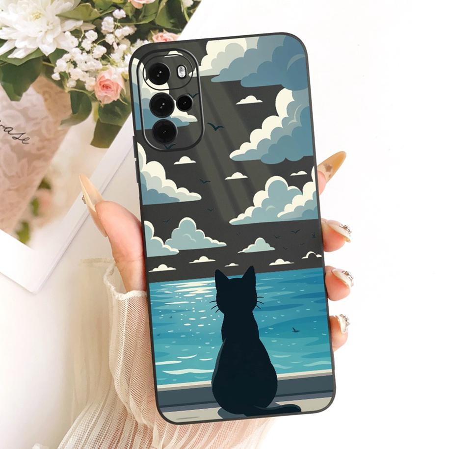 For Motorola Moto G22 G32 G42 Case XT2231-1 XT2235-2 XT2235-2 Cute Cat Butterfly Cartoon Soft Cover For Moto G62 5G MotoG42 Capa
