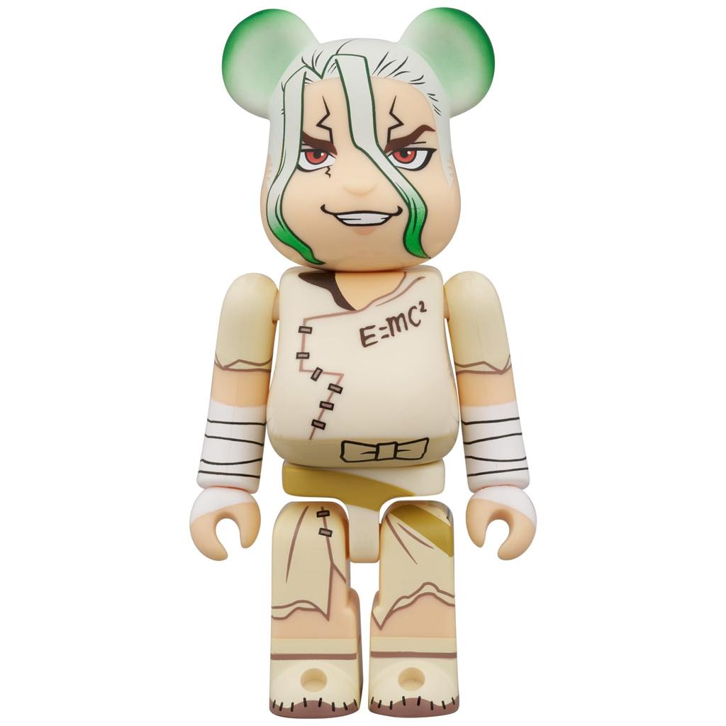 Игрушечные фигурки Medicom Bearbrick по аниме Senku Ishigami Gen Asagiri, каждая примерно 70 мм, в сборе. BE@RBRICK "Доктор. Камень и набор из 2 предметов, высокие, без масштаба.
