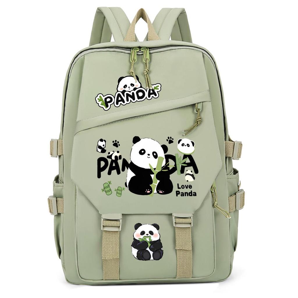 Panda Huahua Cartoon Printed Student Campus Backpack Casual Large Capacity School Bag