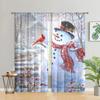 2 шт., шторы с изображением рождественского снеговика и снежного пейзажа -30% затемнения - подходят для гостиной, спальни, кухни, домашнего декора