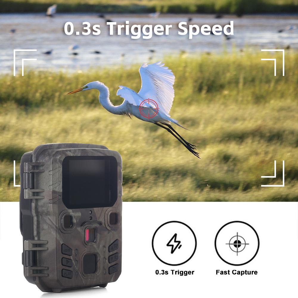 Motion Activated Night Vision Trail Camera 0.3S Trigger Speed Waterproof Wildlife Hunting Camera