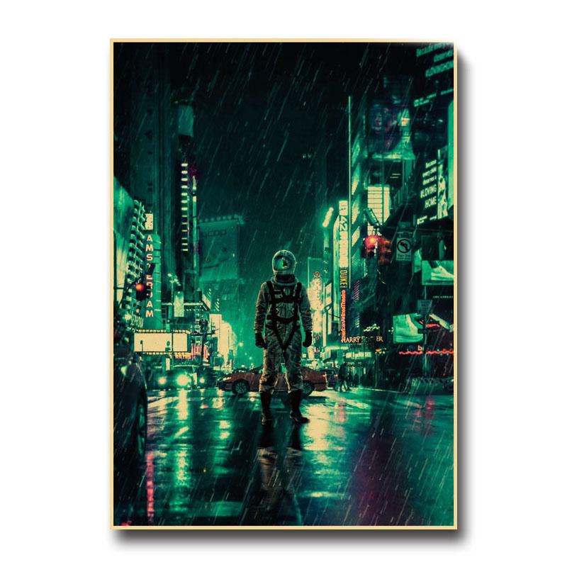 Vintage Astronaut Space Dreaming Poster Fantasy Flower NIght Wall Art Home Decoration Kawaii Room Decor Quality Canvas Posters