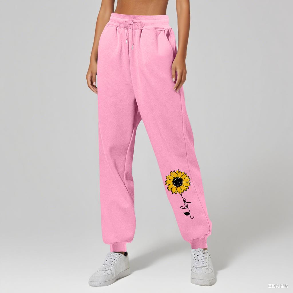 Ladies' Printed Unisex Casual Pocket Drawstring Pants