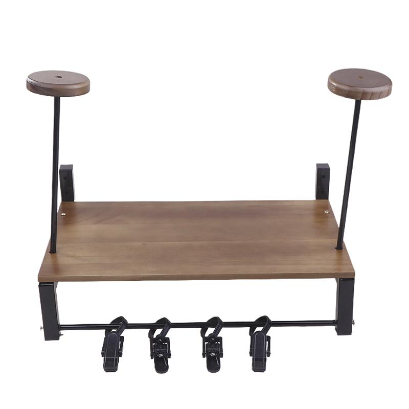 Деревянная стойка для мотоциклетного шлема с полкой, настенная стойка для демонстрации шлемов, совместимая со шлемами - вмещает 2 шлема