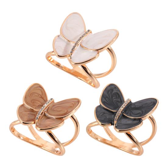 Butterfly Scarf Ring Buckle for Women Rhinestone Shawl Brooch Clips Metallic Scarves