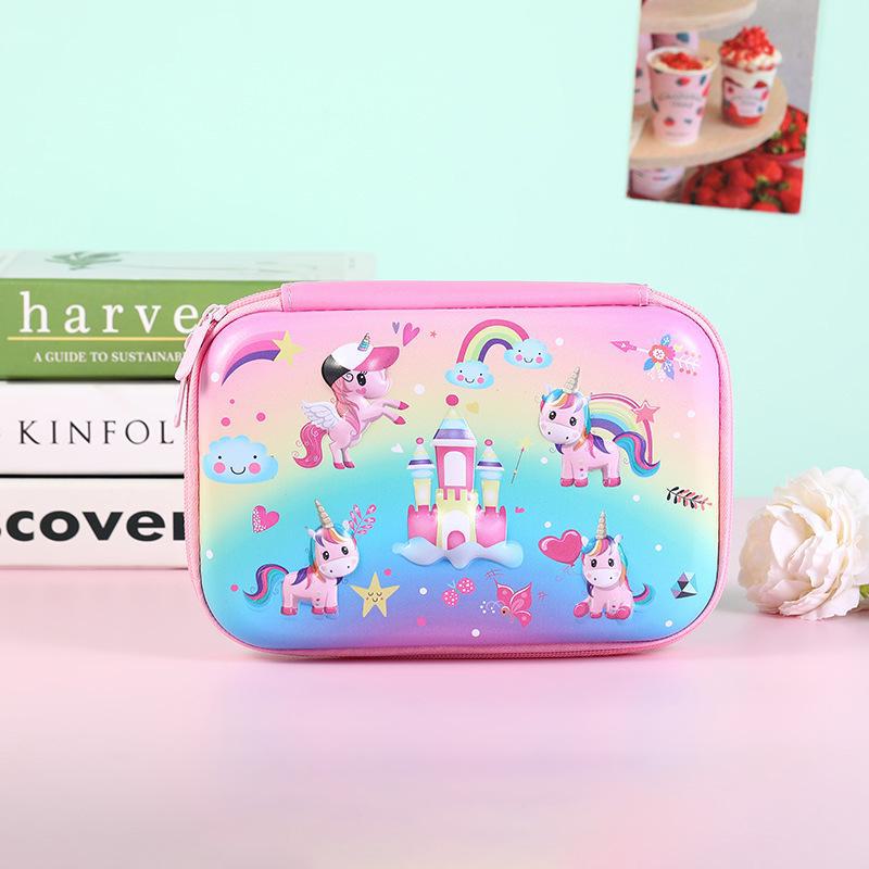 Квадратный пенал из ЭВА с рисунком - большая вместимость для студентов и взрослых