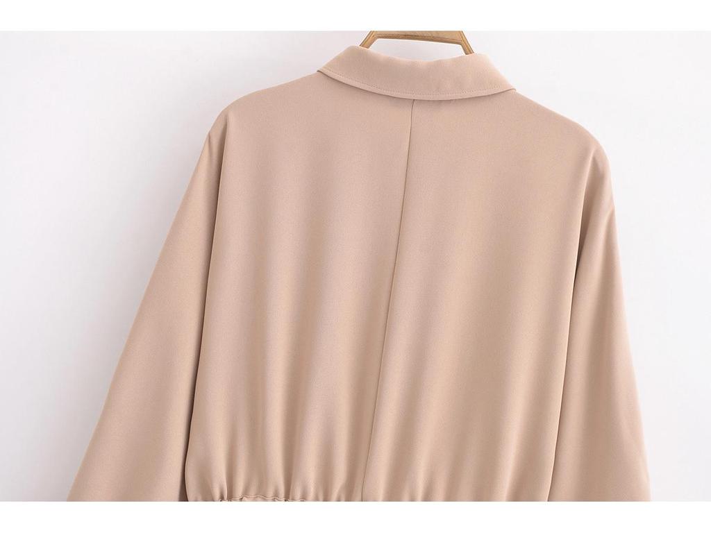 2025 Весна Женская Креповая Свободная Рубашка и Повседневные Длинные Брюки - Евро-Американский Стиль