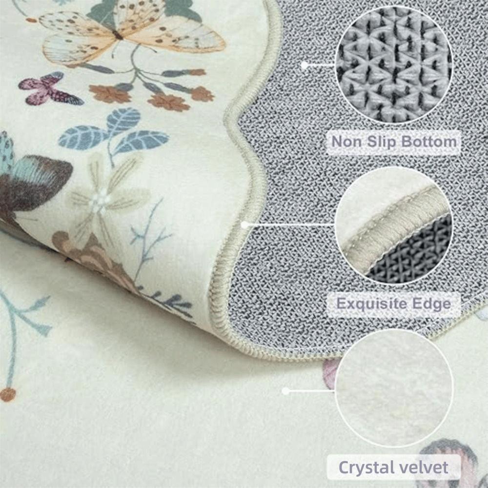 Non-Slip Indoor Door Mat Washable Small Kitchen Rug Butterfly Entryway Rug  for Bathroom Bedroom