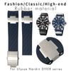 22-мм силиконовый ремешок для часов с изогнутым концом для Ulysse Nardin 263 DIVER ремешок Черный Синий Волнистый Водонепроницаемый ремешок для часов Браслеты