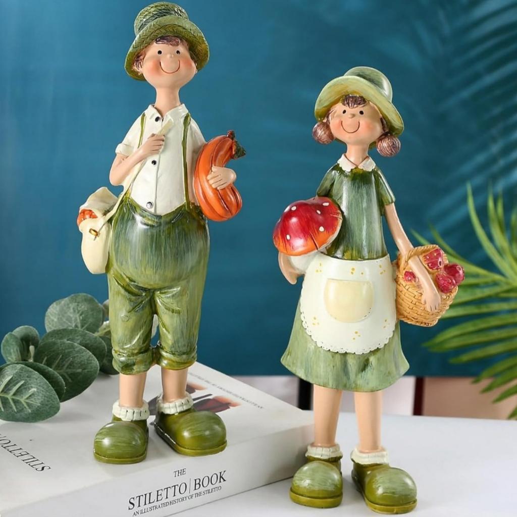 1 Pair Kids Resin Romantic Ornaments Wife Husband Figurines Couples Figurines Car Couples Figurines Couple Sculpture Girl Lovers Dining Table