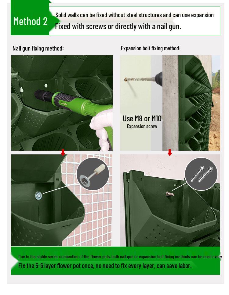 Vertical 3D Greening Bonsai Plant Wall: Large Multi-Layer Wall-Mounted Flower Trough