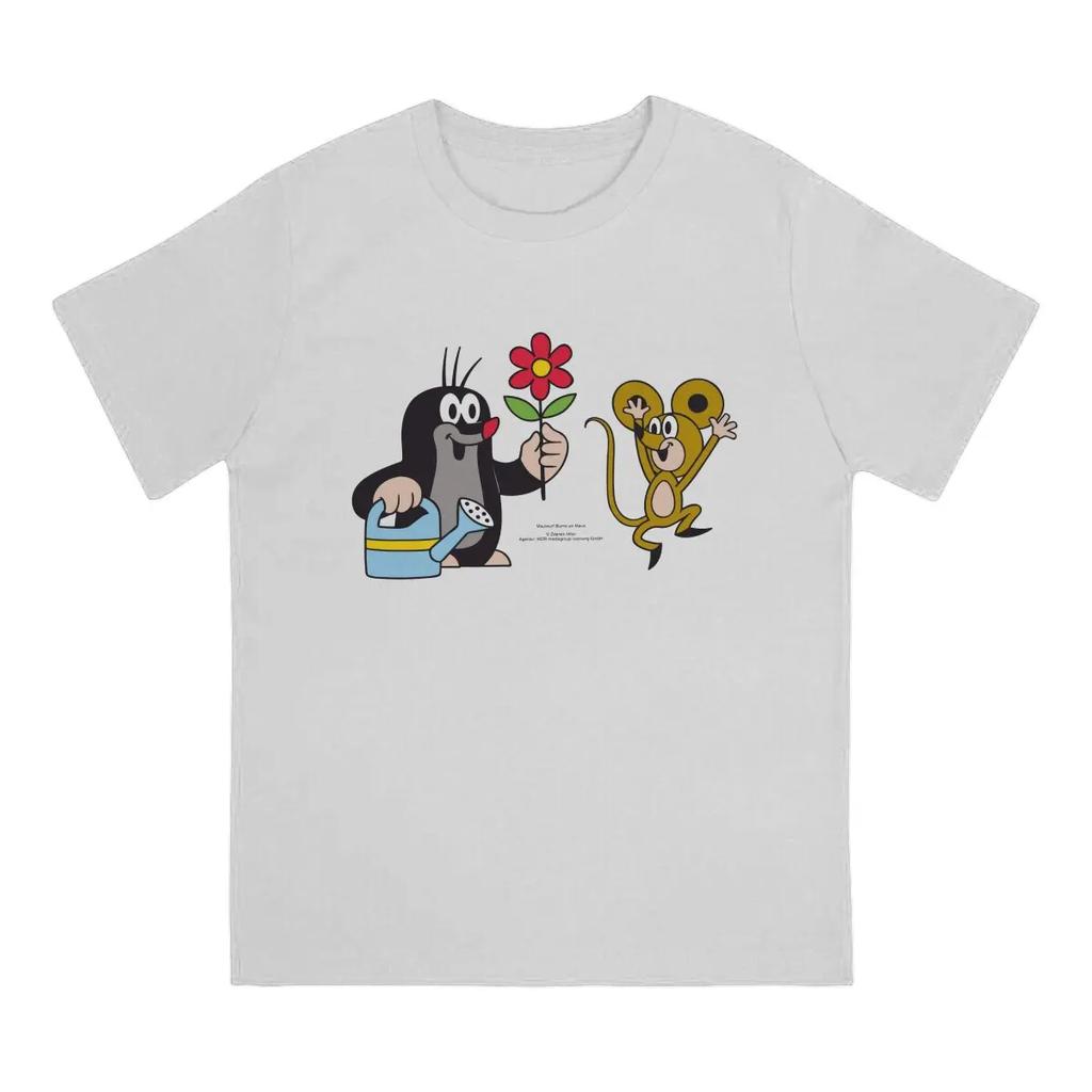 Krtek The Mole Maulwurf Blume an Maus Tshirt Graphic Men Tops Vintage Alternative Summer Clothing Harajuku T Shirt