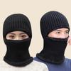 Winter Daily Knit Fur Hat Balaclava Neck Warmer
