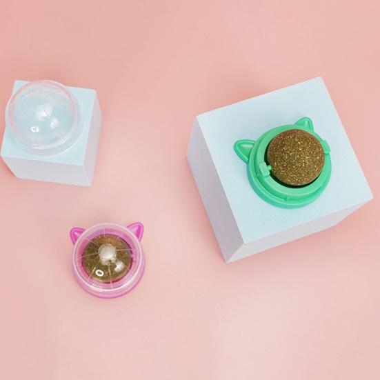 Cat Licking Toy Rotating Wall-mounted with Stickers Natural Materials Self-adhesive Increase Appetite Teeth